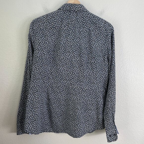 Chaps Womens Large No Iron Button Up Shirt Floral Long Sleeve Blouse Top - Picture 10 of 11